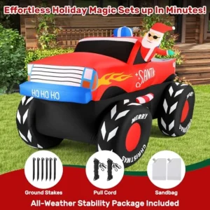 Outdoor Christmas inflatable Santa - Thumbnail Image 4