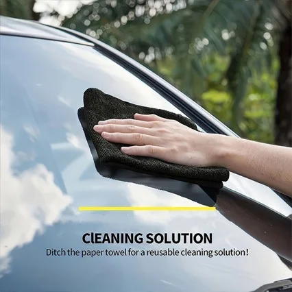 Black Microfiber Cleaning Cloths - Image 4
